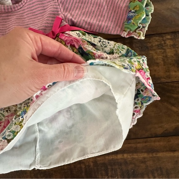 Bonnie Baby Pink Stripe and Floral Dress - Picture 3 of 7